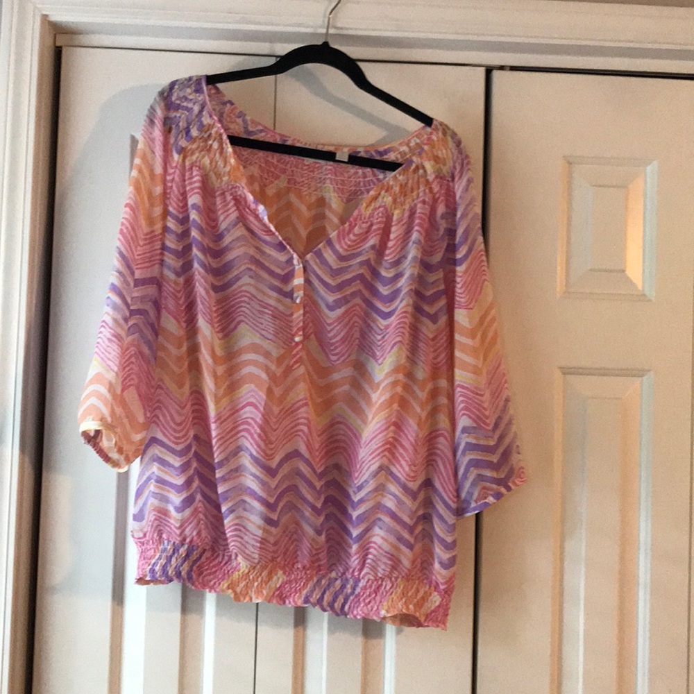 Striped sherbet colored blouse
